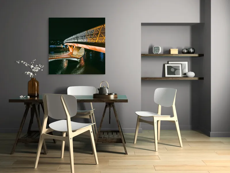 Tablou Canvas Podul luminilor în noapte senină, 100 x 100 cm – poza 6