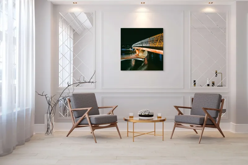 Tablou Canvas Podul luminilor în noapte senină, 100 x 100 cm – poza 7