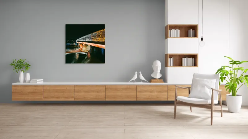 Tablou Canvas Podul luminilor în noapte senină, 100 x 100 cm – poza 8