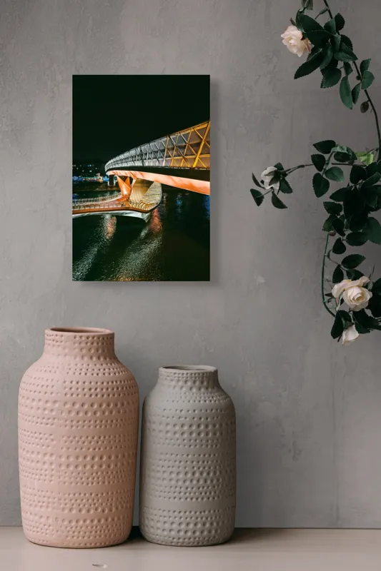 Tablou Canvas Podul luminilor în noapte senină, 26 x 39 cm – poza 6