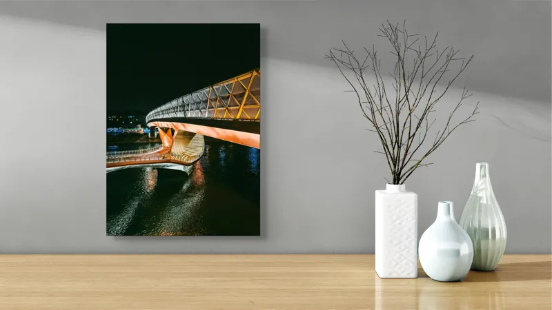 Tablou Canvas Podul luminilor în noapte senină, 39 x 54 cm – poza 4