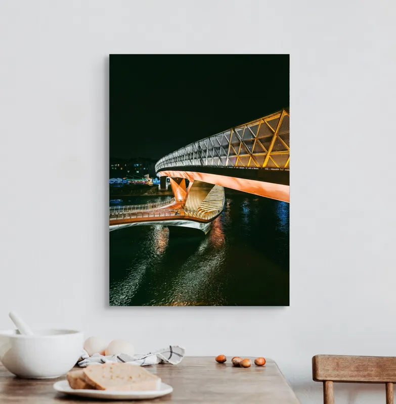 Tablou Canvas Podul luminilor în noapte senină, 50 x 70 cm – poza 3