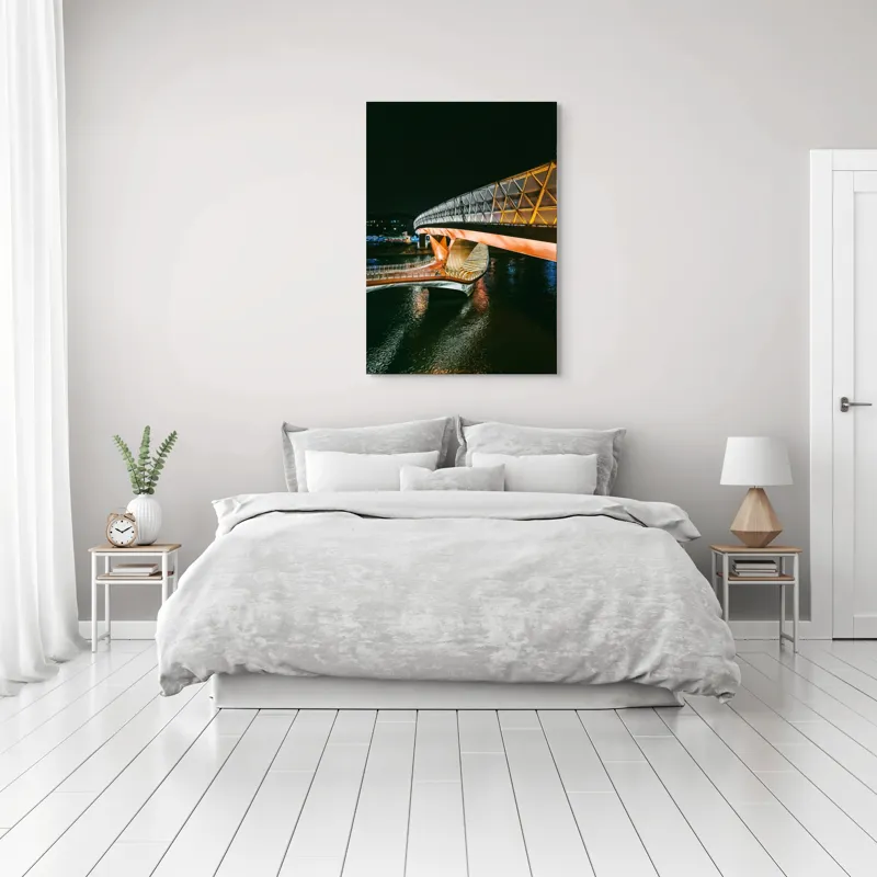 Tablou Canvas Podul luminilor în noapte senină, 70 x 100 cm – poza 3
