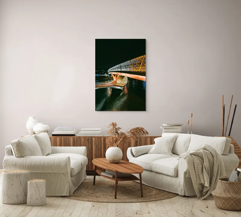 Tablou Canvas Podul luminilor în noapte senină, 70 x 100 cm – poza 4