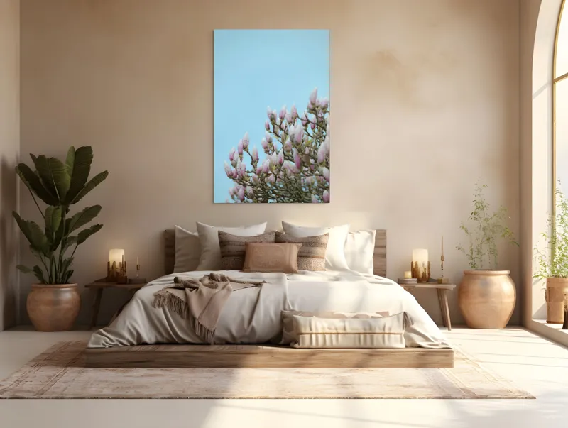 Tablou Canvas, "Muguri de magnolie sub cer senin", 100 x 150 cm – poza 3