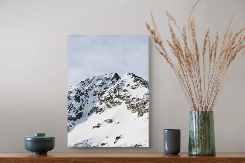 Tablou Canvas Vârfuri Alpine Sub Cer Înghețat, 39 x 54 cm – poza 3