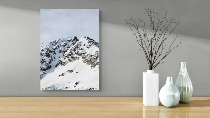 Tablou Canvas Vârfuri Alpine Sub Cer Înghețat, 39 x 54 cm – poza 4