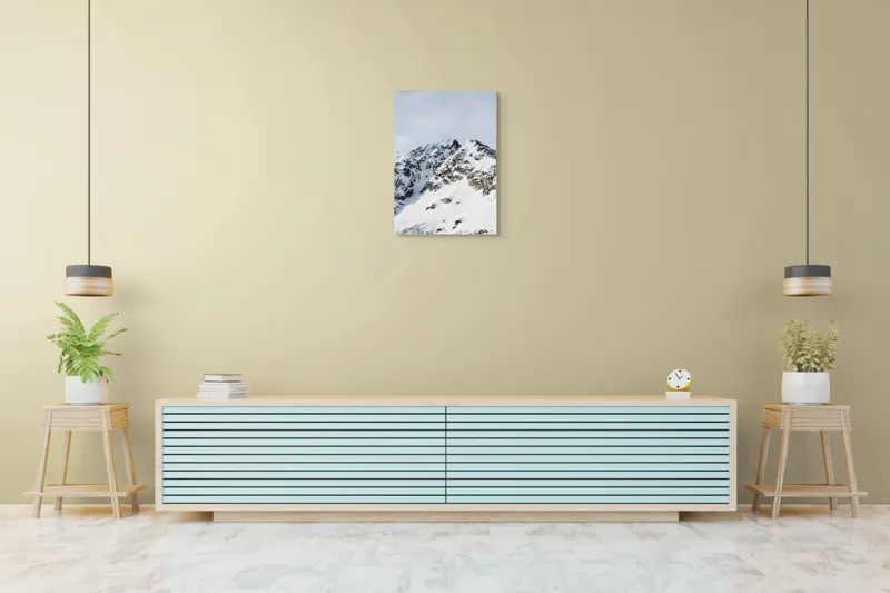 Tablou Canvas Vârfuri Alpine Sub Cer Înghețat, 50 x 70 cm – poza 6