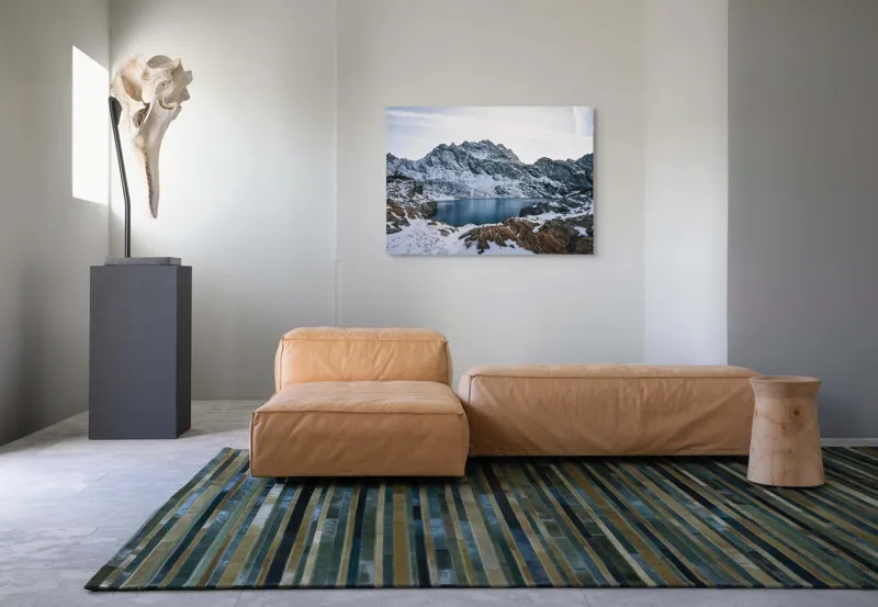 Tablou Canvas, "Lacul înghețat sub cerul albstru", 100 x 70 cm – poza 7