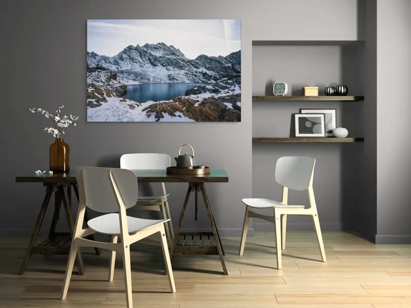 Tablou Canvas, "Lacul înghețat sub cerul albstru", 150 x 100 cm – poza 5