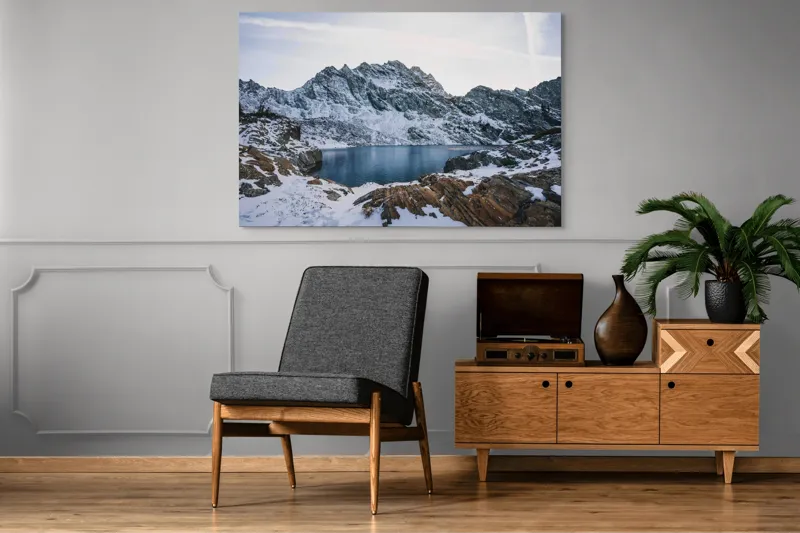 Tablou Canvas, "Lacul înghețat sub cerul albstru", 150 x 100 cm – poza 8