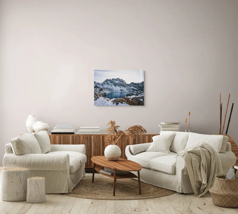 Tablou Canvas, "Lacul înghețat sub cerul albstru", 70 x 50 cm – poza 6