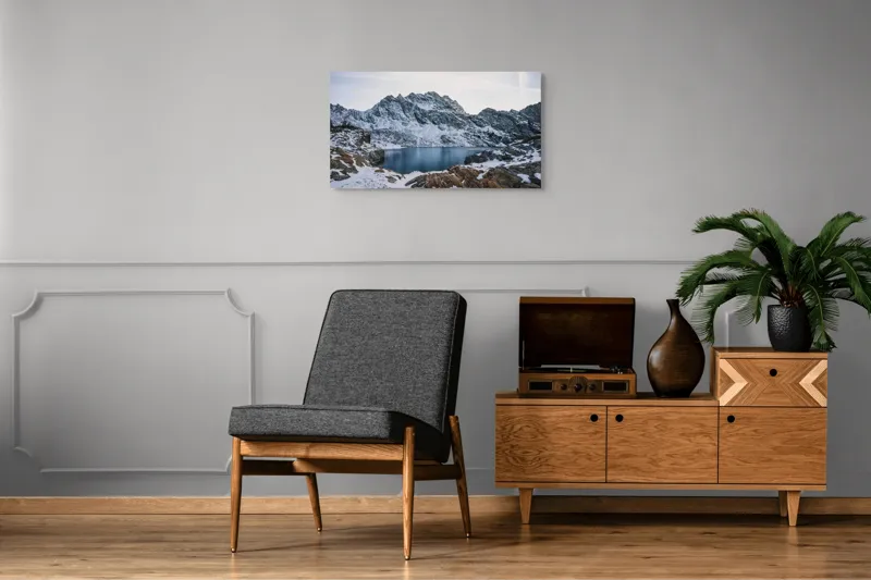 Tablou Canvas, "Lacul înghețat sub cerul albstru", 90 x 50 cm – poza 6