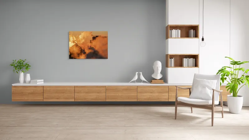 Tablou Canvas, "Zorii unui oraș sufocant în fum", 100 x 70 cm – poza 6