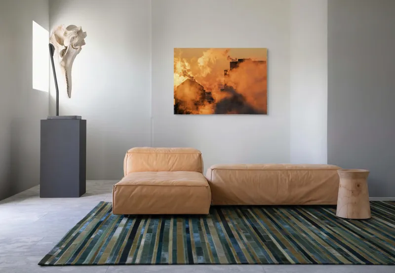 Tablou Canvas, "Zorii unui oraș sufocant în fum", 100 x 70 cm – poza 7