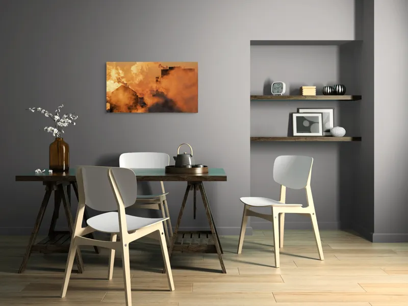 Tablou Canvas, "Zorii unui oraș sufocant în fum", 90 x 50 cm – poza 3