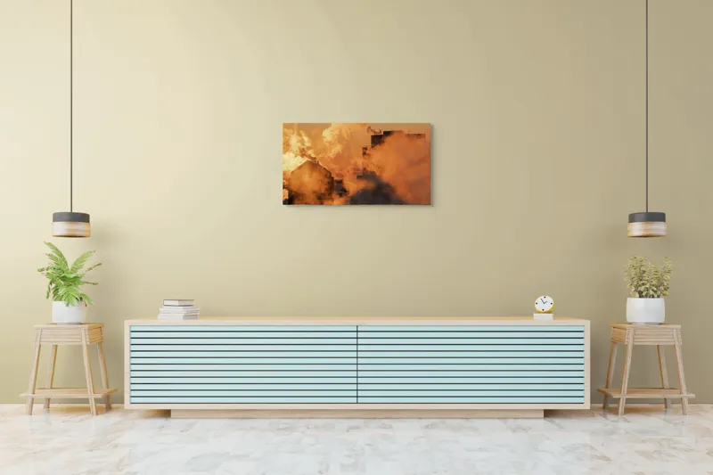 Tablou Canvas, "Zorii unui oraș sufocant în fum", 90 x 50 cm – poza 5