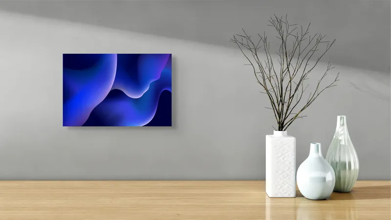 Tablou Canvas Abstract cu Curbe în Albastru Nocturn, 39 x 26 cm – poza 8