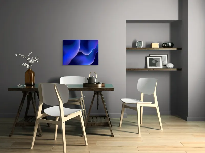 Tablou Canvas Abstract cu Curbe în Albastru Nocturn, 70 x 50 cm – poza 5