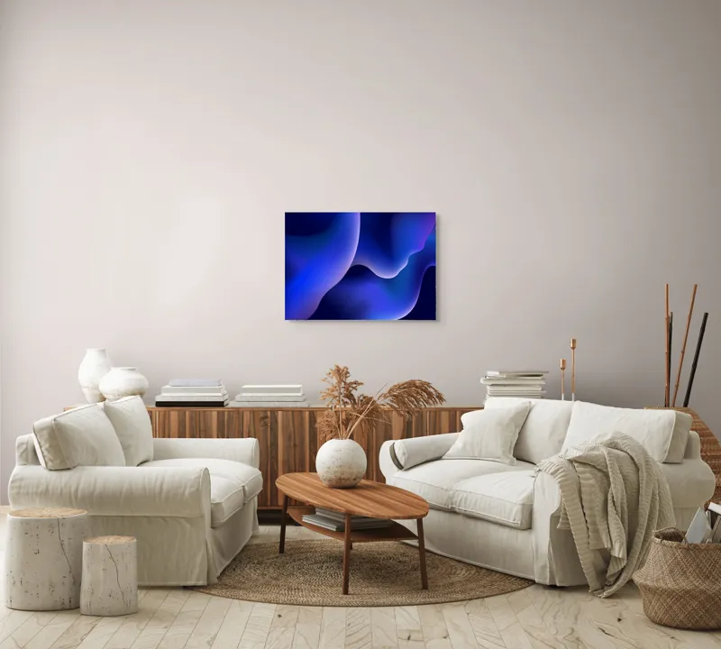 Tablou Canvas Abstract cu Curbe în Albastru Nocturn, 70 x 50 cm – poza 6