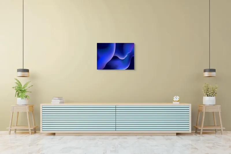 Tablou Canvas Abstract cu Curbe în Albastru Nocturn, 70 x 50 cm – poza 7