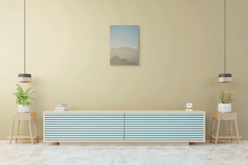 Tablou Canvas pe tema Zbor solitar peste munți adormiți, siluete și lumină natur, 50 x 70 cm – poza 6