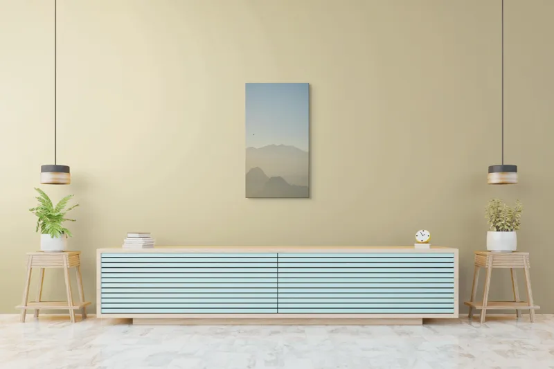 Tablou Canvas pe tema Zbor solitar peste munți adormiți, siluete și lumină natur, 50 x 90 cm – poza 6
