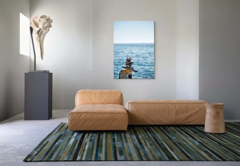 Tablou Canvas Pietre Echilibrate pe Malul Mării - Artă Natură și Serenitate, 70 x 100 cm – poza 7