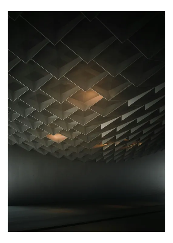 Tablou Canvas Umbre și Lumină în Geometrie Plutitoare, 100 x 150 cm