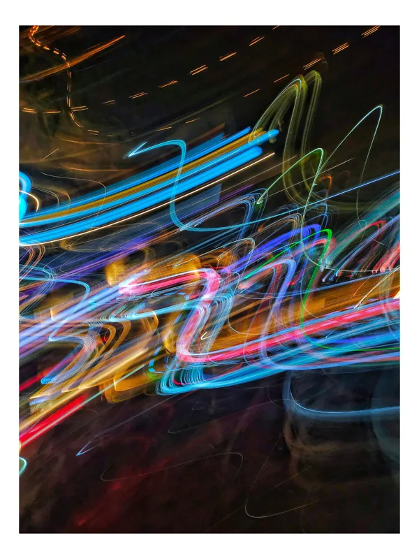 Tablou Canvas Vârtejul Luminilor în Noapte, Artă Abstractă pentru Spațiu, 100 x 100 cm