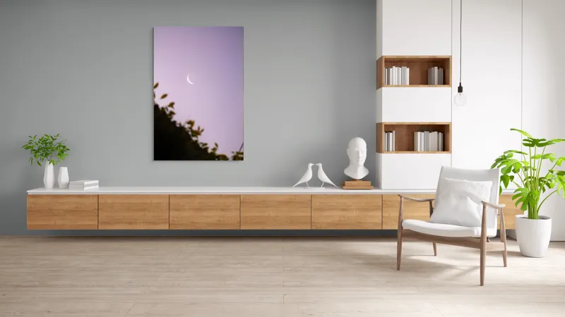 Tablou Canvas Luna serenă peste frunze adormite, 100 x 150 cm – poza 8