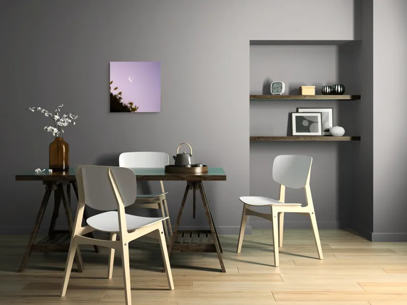 Tablou Canvas Luna serenă peste frunze adormite, 50 x 50 cm – poza 8