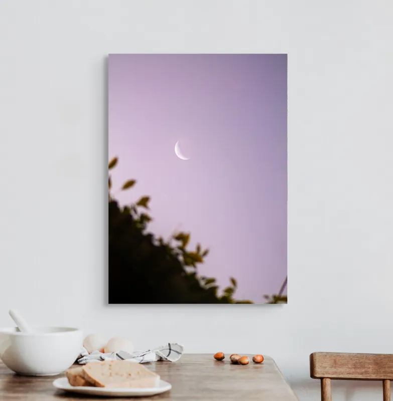 Tablou Canvas Luna serenă peste frunze adormite, 50 x 70 cm – poza 3