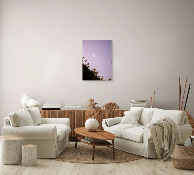 Tablou Canvas Luna serenă peste frunze adormite, 50 x 70 cm – poza 4