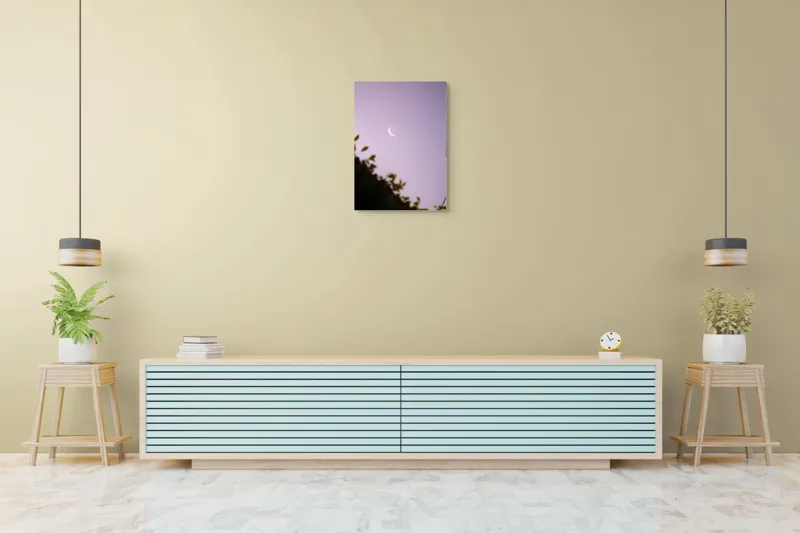 Tablou Canvas Luna serenă peste frunze adormite, 50 x 70 cm – poza 6