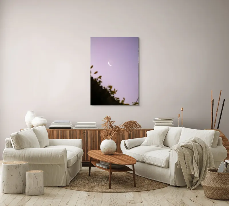 Tablou Canvas Luna serenă peste frunze adormite, 70 x 100 cm – poza 4