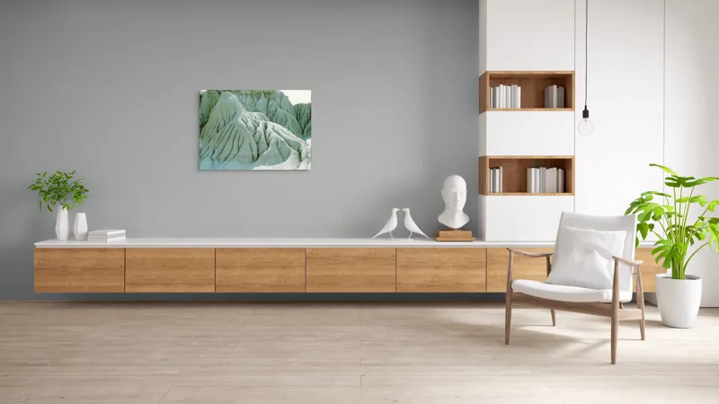 Tablou Canvas, "Forme sculptate de vânt și apă", Forme, Eroziune, Piatră, Peisaj, Structuri, Natură, Texturi, Munți, Relief, Depresiune, 100 x 70 cm – poza 6