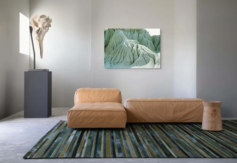 Tablou Canvas, "Forme sculptate de vânt și apă", Forme, Eroziune, Piatră, Peisaj, Structuri, Natură, Texturi, Munți, Relief, Depresiune, 100 x 70 cm – poza 7