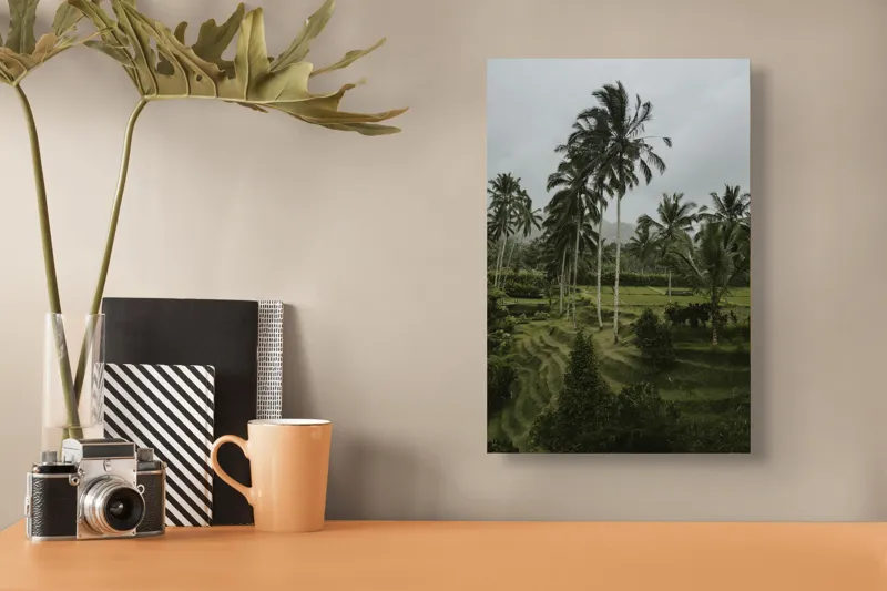 Tablou Canvas cu Palmieri și Terase de Orez, 26 x 39 cm – poza 3