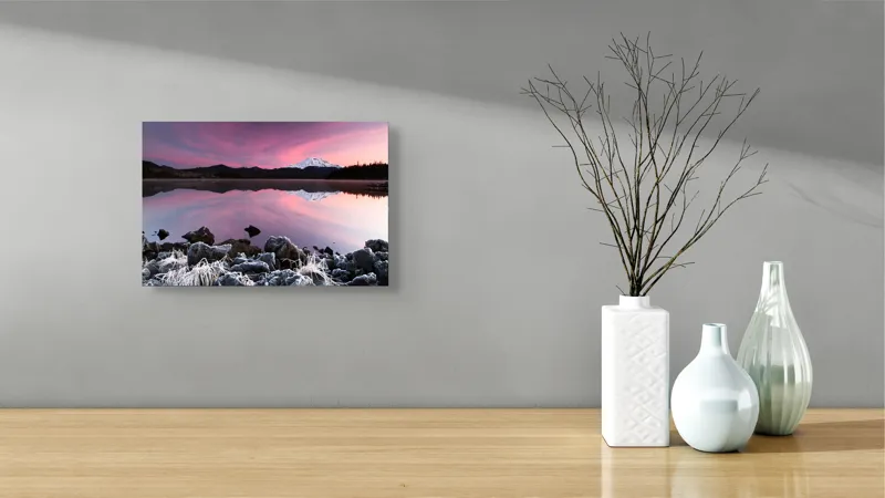 Tablou Canvas, Peisaj Montan cu Lac și Reflexii, , Multicolor, 39 x 26 cm – poza 8