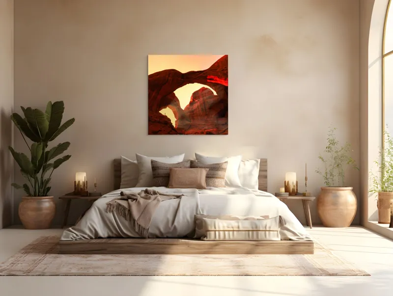 Tablou Canvas, "Vraja Luminii la Portalul Stâncilor Roșii", 100 x 100 cm – poza 4