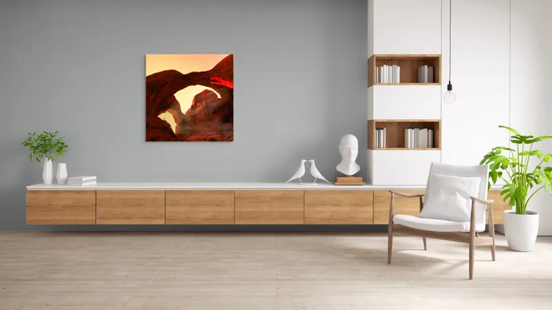 Tablou Canvas, "Vraja Luminii la Portalul Stâncilor Roșii", 100 x 100 cm – poza 8