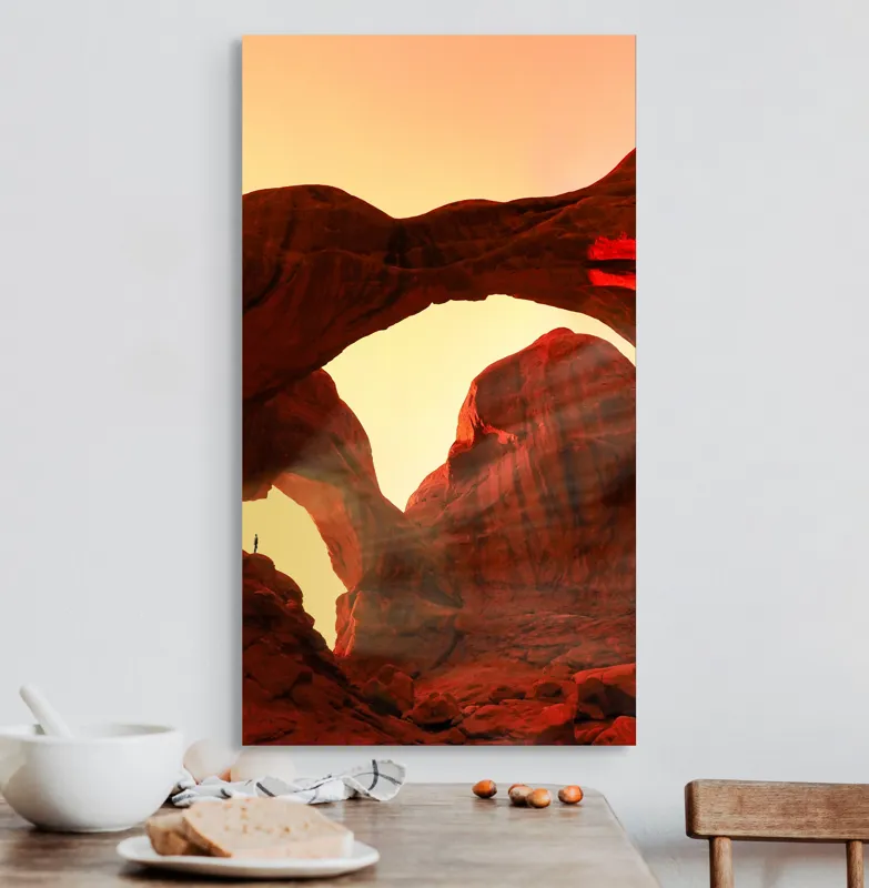 Tablou Canvas, "Vraja Luminii la Portalul Stâncilor Roșii", 50 x 90 cm – poza 3