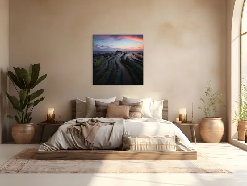 Tablou Canvas Răsărit magic pe țărmul stâncos, 100 x 100 cm – poza 4