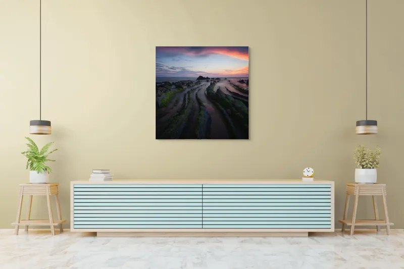 Tablou Canvas Răsărit magic pe țărmul stâncos, 100 x 100 cm – poza 5