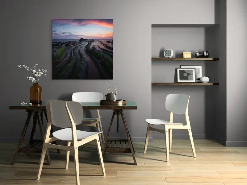 Tablou Canvas Răsărit magic pe țărmul stâncos, 100 x 100 cm – poza 6