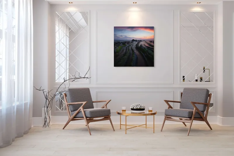 Tablou Canvas Răsărit magic pe țărmul stâncos, 100 x 100 cm – poza 7