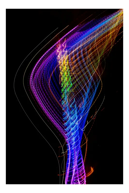 Tablou Canvas Contururi Dansante în Lumină Multicoloră Artă Abstractă, 70 x 100 cm