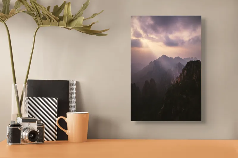Tablou Canvas Peisaj Montan la Apus – Artă Murală Versatilă, 26 x 39 cm – poza 3