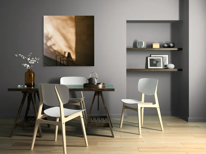 Tablou Canvas Umbra și Lumină pe Perete - Artă pentru Calm și Reflexie, 100 x 100 cm – poza 6